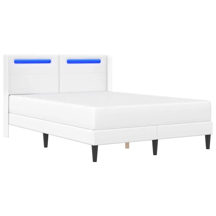 Cadre de lit avec matelas Blanc 140 x 200 cm Simili cuir - 5