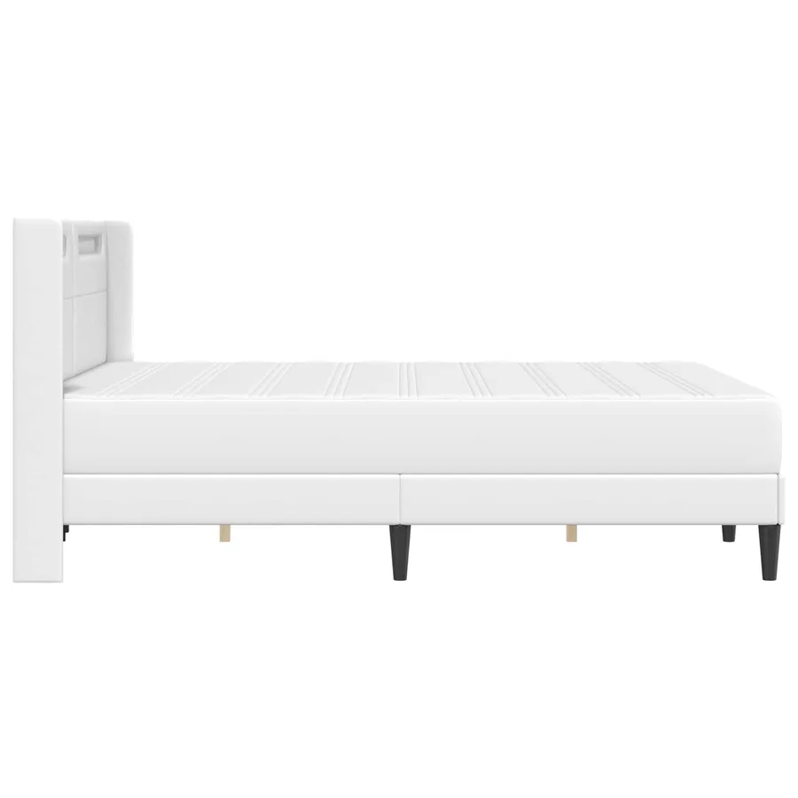 Cadre de lit avec matelas Blanc 140 x 200 cm Simili cuir - 9