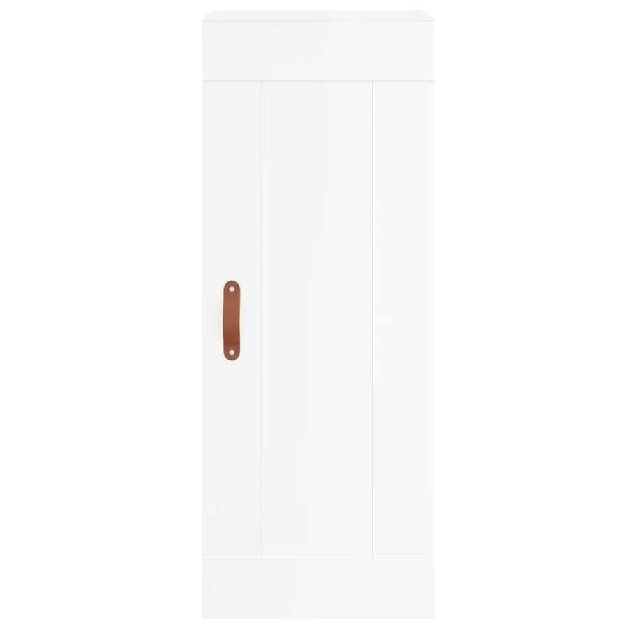 Buffet haut Blanc brillant 34,5x34x180 cm Bois d'ingénierie - 8