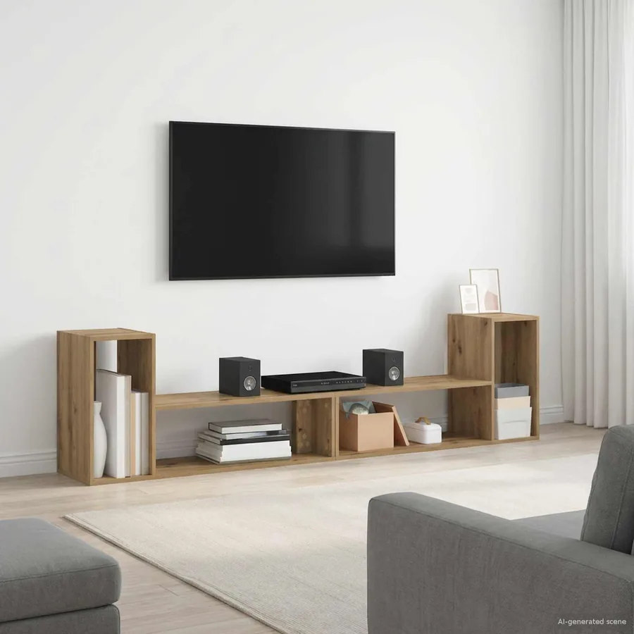 Meuble TV 100 x 30 x 50 cm Chêne artisanal Bois d'ingénierie
