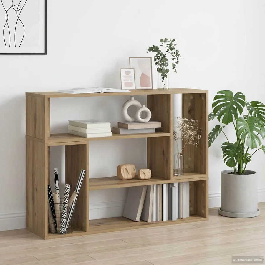 Meuble TV 100 x 30 x 50 cm Chêne artisanal Bois d'ingénierie - 5
