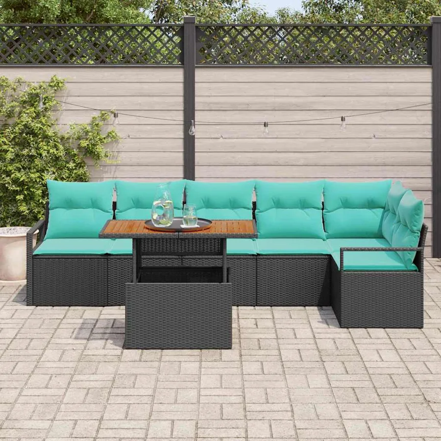 Ensemble de canapé de jardin 7 pc 6-Nombre de places - 3