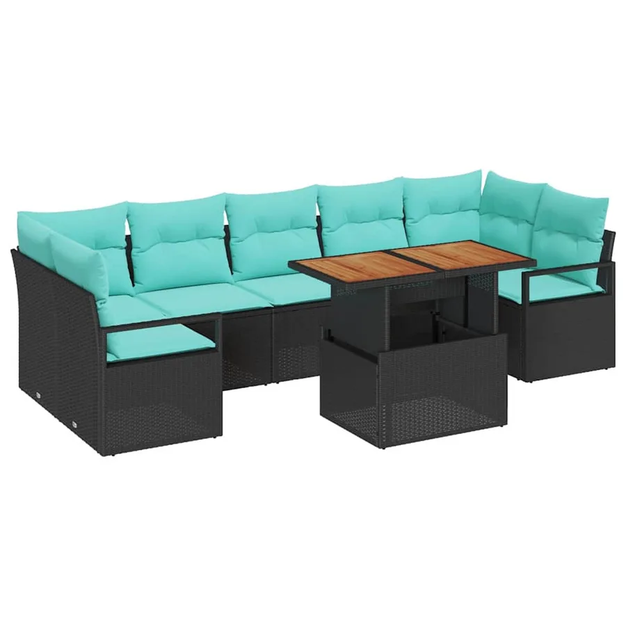 Ensemble de canapé de jardin 8 pc 7-Nombre de places - 2