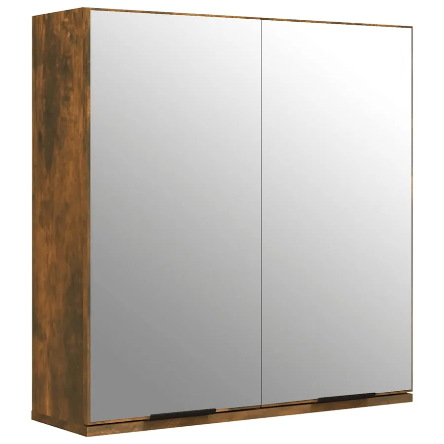 Armoire à miroir de salle de bain Chêne fumé 64x20x67 cm - 2