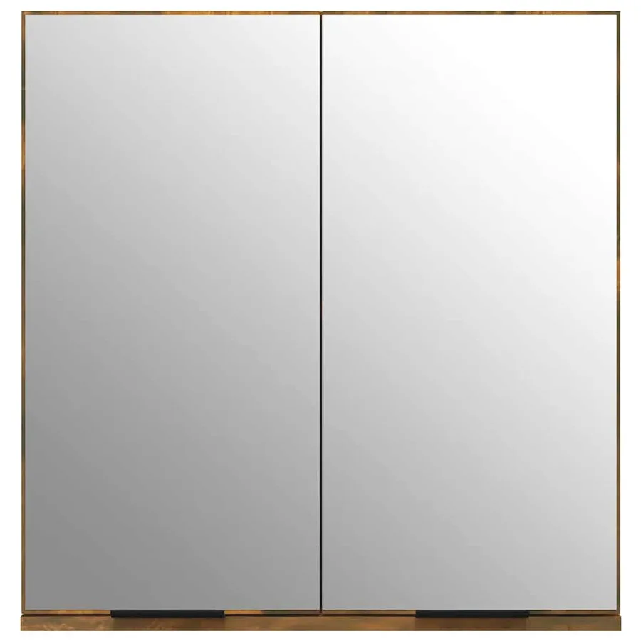 Armoire à miroir de salle de bain Chêne fumé 64x20x67 cm - 7
