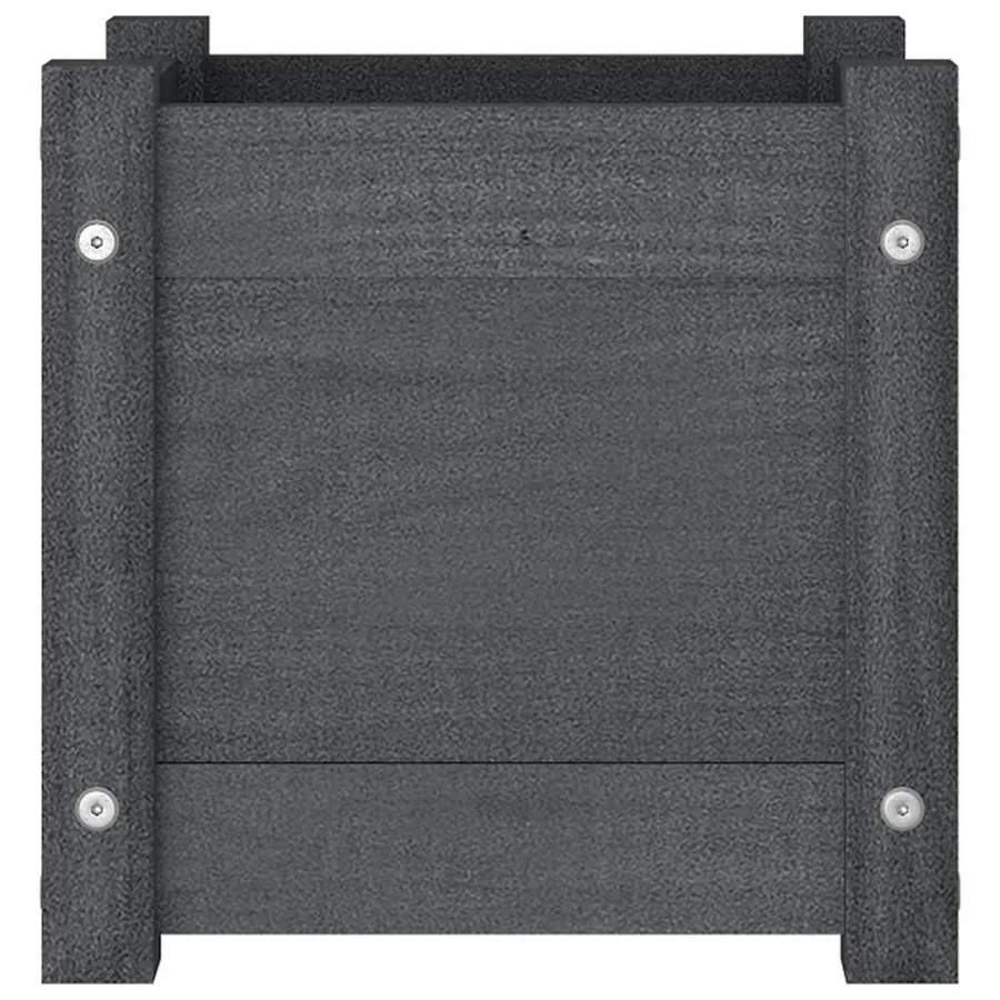 Jardinières d'extérieur 2 pcs Gris 31x31x31 cm Bois de pin - 5