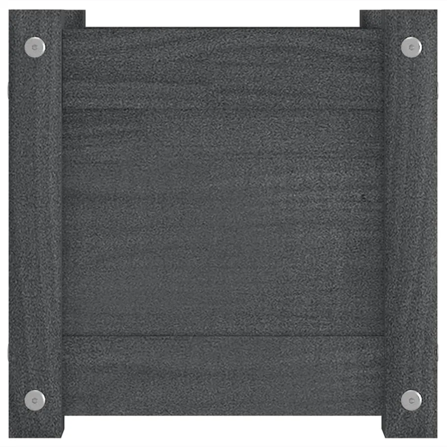 Jardinières d'extérieur 2 pcs Gris 31x31x31 cm Bois de pin - 6