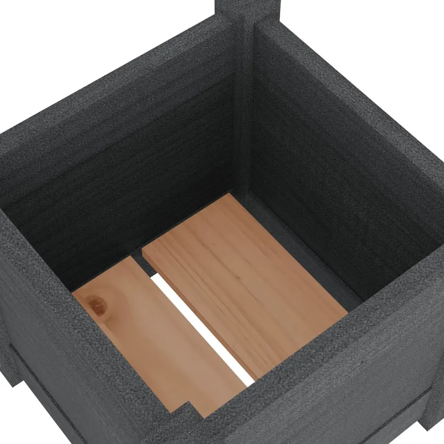 Jardinières d'extérieur 2 pcs Gris 31x31x31 cm Bois de pin - 7