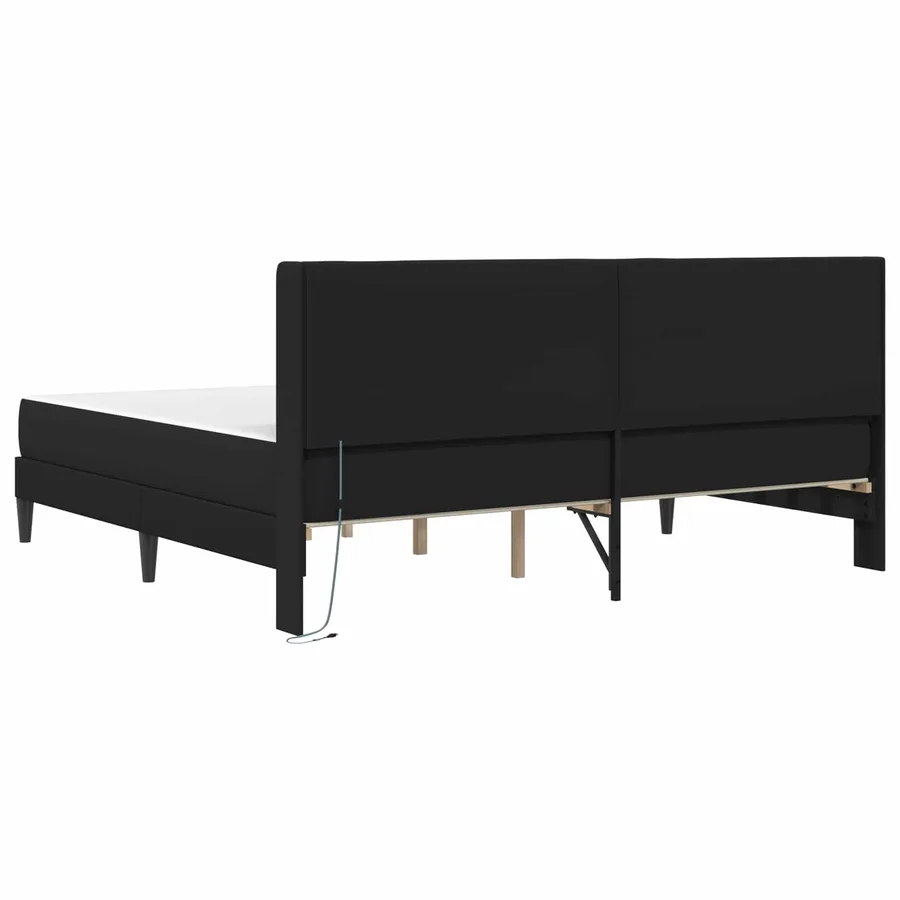 Cadre de lit avec matelas Noir 180 x 200 cm Simili cuir - 10