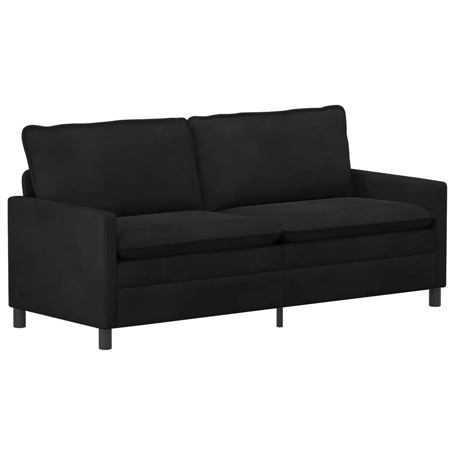 Canapé Noir 196 x 81 x 87,5 cm Velours - 2