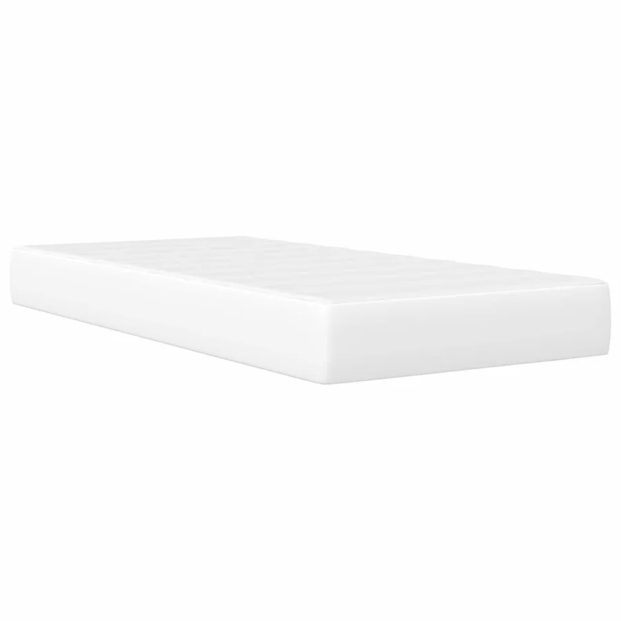 Cadre de lit avec matelas Blanc 100 x 200 cm Simili cuir - 7