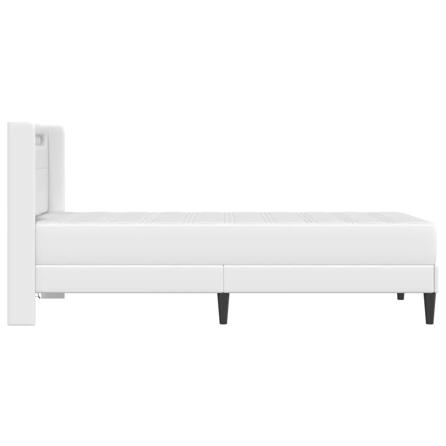 Cadre de lit avec matelas Blanc 100 x 200 cm Simili cuir - 9