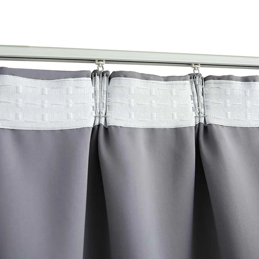 Rideaux occultants avec crochets 2 pcs Gris 140x225 cm - 4