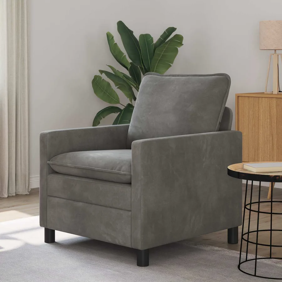Canapé Gris foncé 76 x 81 x 87,5 cm Velours