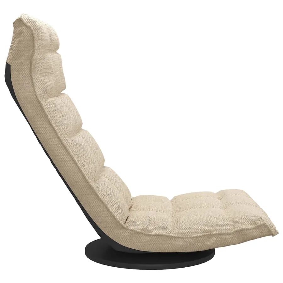 Chaise pivotante de sol Crème Tissu - 4