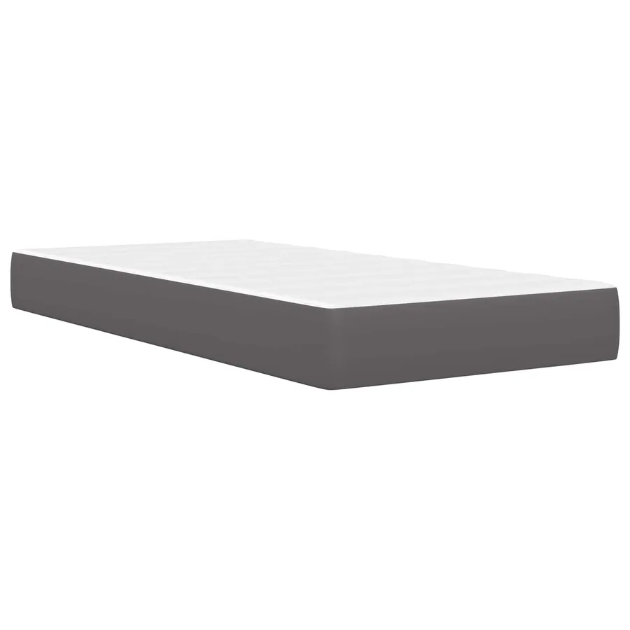 Cadre de lit avec matelas Gris 80 x 200 cm Simili cuir - 7