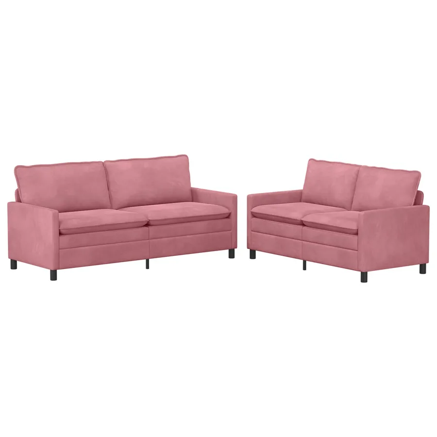 Ensemble de Canapés 2 pcs Rose Velours - 2