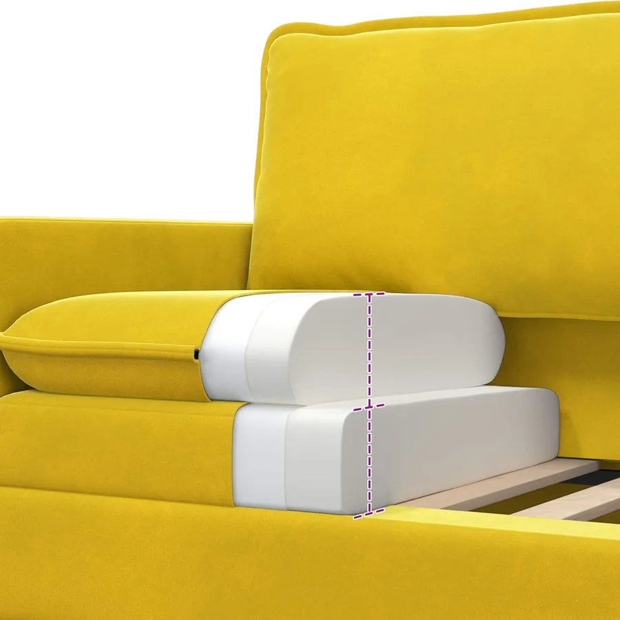 Canapé Jaune 76 x 81 x 87,5 cm Velours - 7