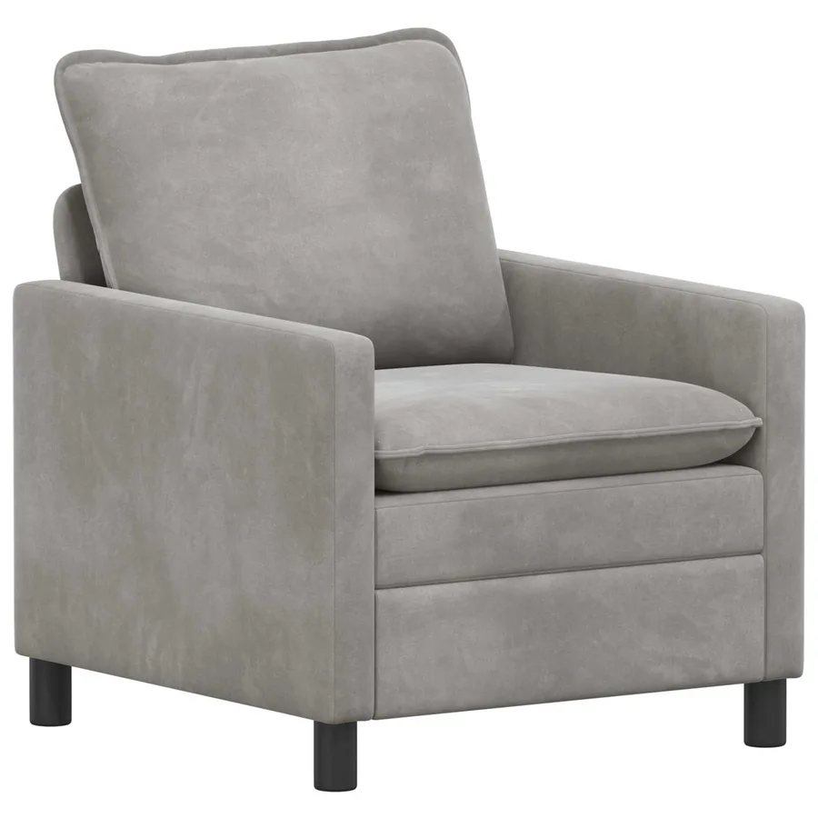 Ensemble de Canapés 2 pcs Gris clair Velours - 3
