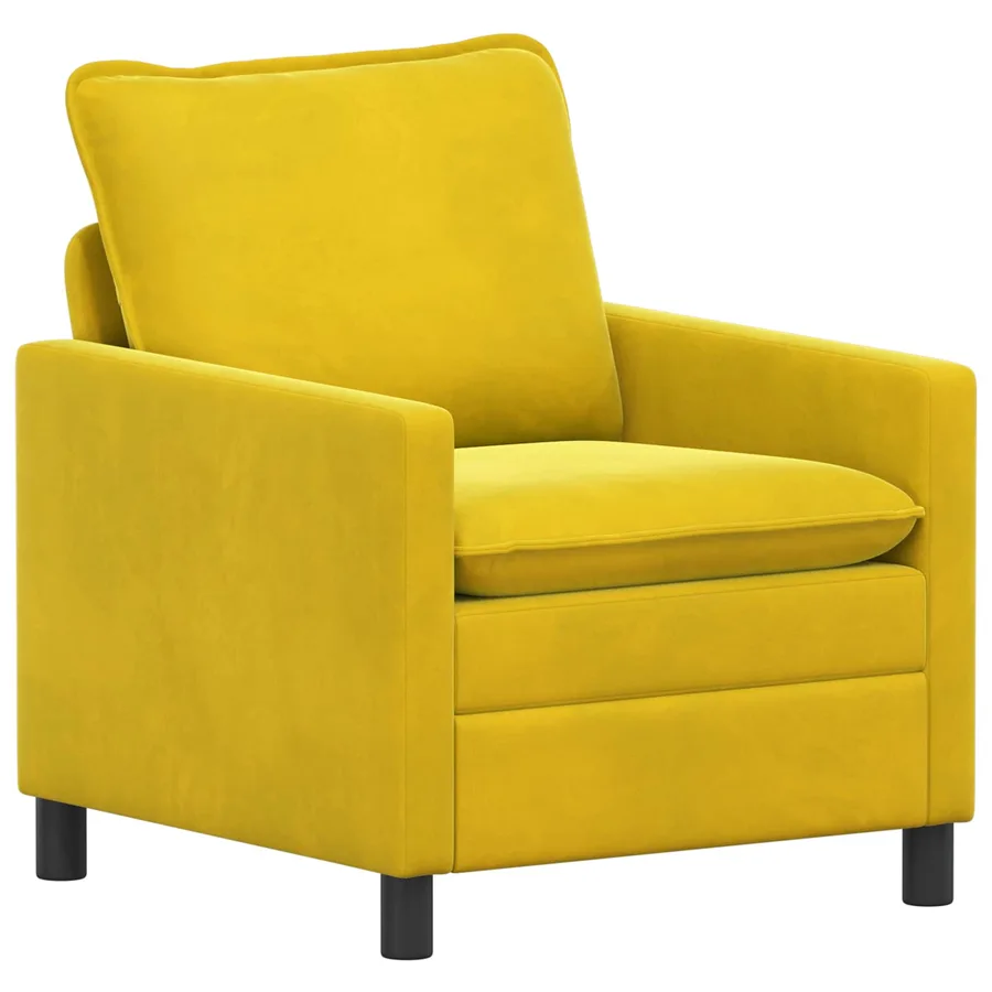 Ensemble de Canapés 2 pcs Jaune Velours - 4