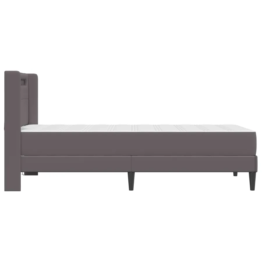 Cadre de lit avec matelas Gris 100 x 200 cm Simili cuir - 9