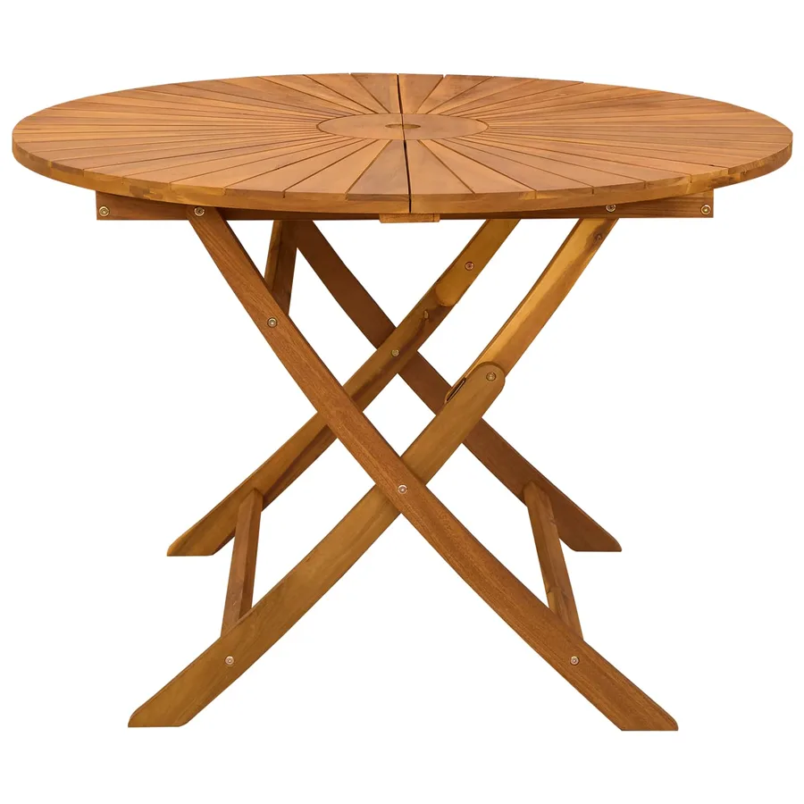 Table de jardin pliante Naturel Ø110 x 75 cm - 4