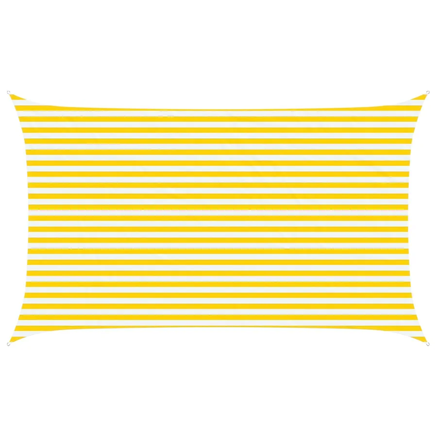 Voile d'ombre Jaune et blanc 5 x 3 m 100 % polyester Oxford - 2