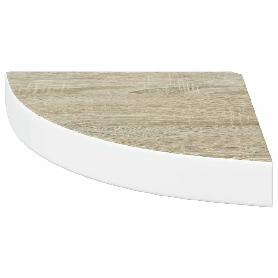 Étagères d'angle murales 4 pcs Chêne et blanc 25x25x3,8 cm MDF - 6