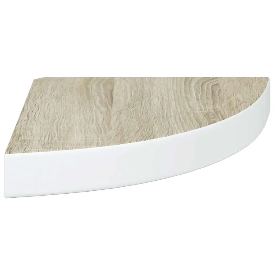 Étagères d'angle murales 4 pcs Chêne et blanc 25x25x3,8 cm MDF - 7