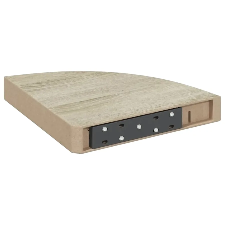 Étagères d'angle murales 4 pcs Chêne et blanc 25x25x3,8 cm MDF - 8