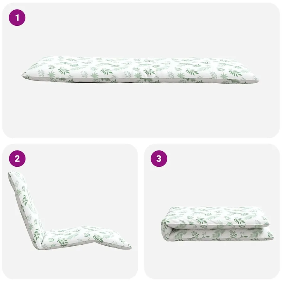 Transat pliant en tissu Oxford motif feuilles 175 x 54 x 8,5 cm - 7