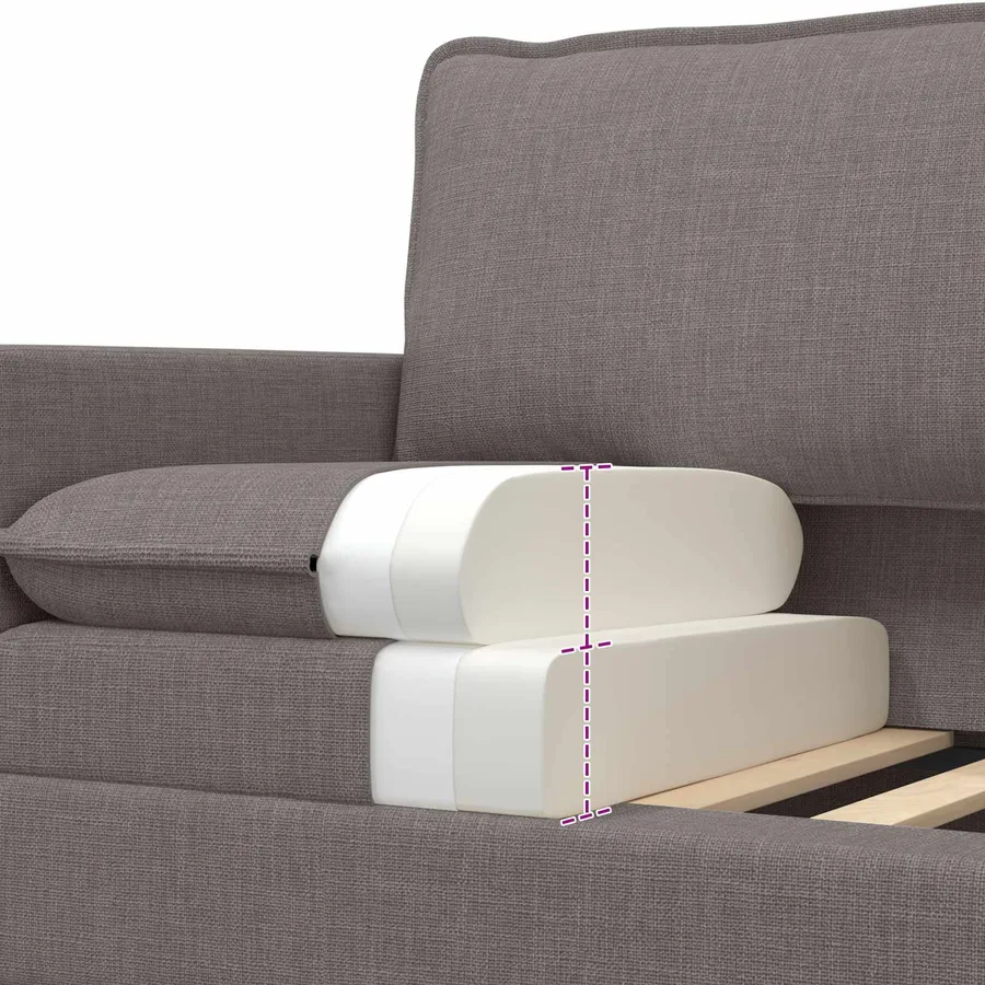 Canapé Taupe 126 x 81 x 87,5 cm Tissu - 7