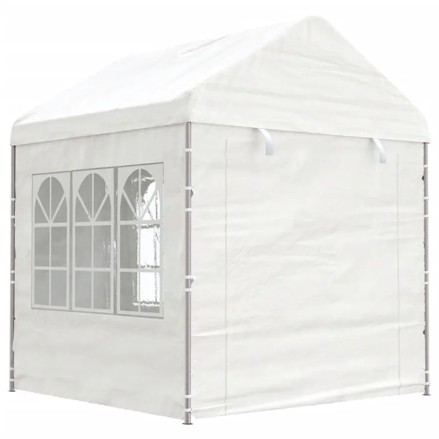 Belvédère avec toit blanc 11,15x2,28x2,69 m polyéthylène - 3