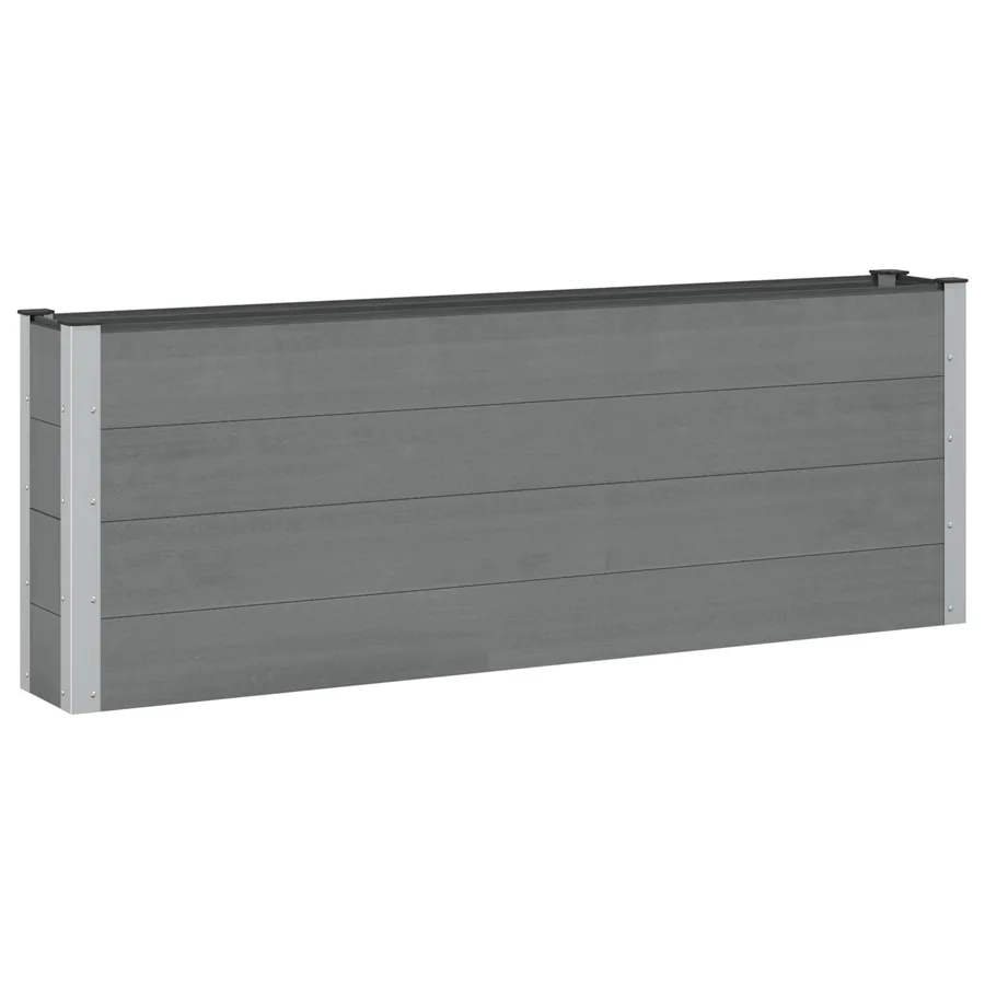 Jardinière surélevée Gris 200 x 30 x 72 cm WPC et Aluminium