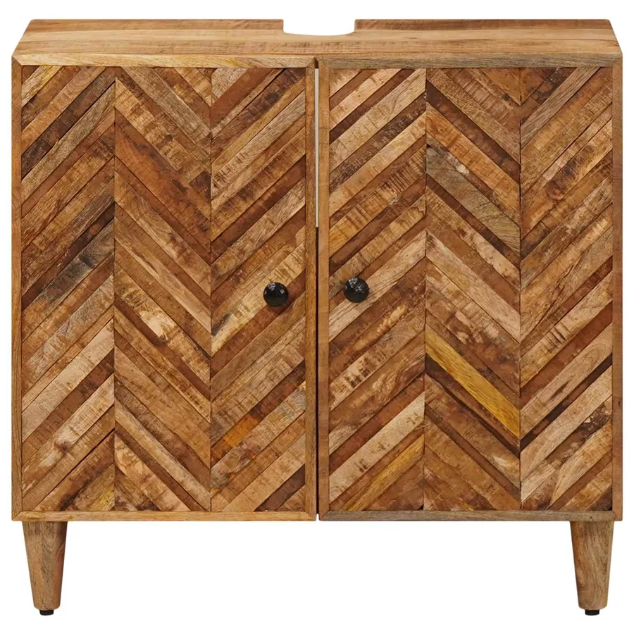 Armoire d'évier Marron 62 x 33 x 58 cm Bois de mangue massif - 3
