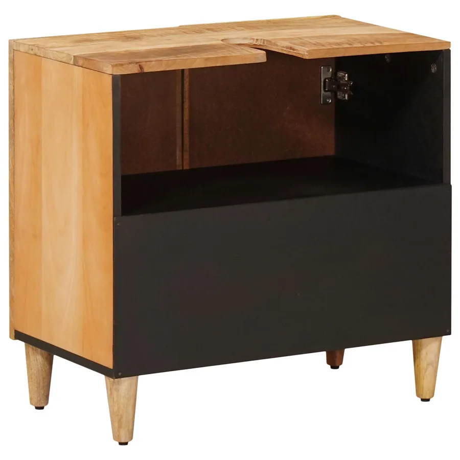 Armoire d'évier Marron 62 x 33 x 58 cm Bois de mangue massif - 5