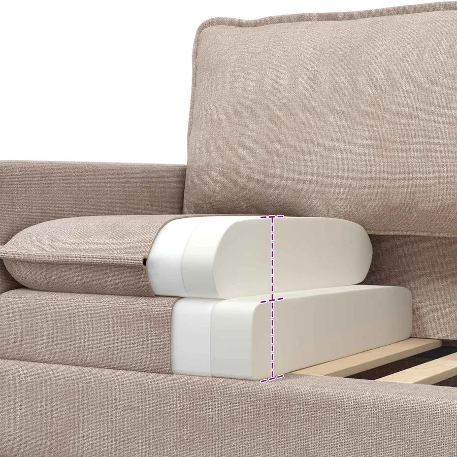 Canapé Beige 76 x 81 x 87,5 cm Polyester - 7
