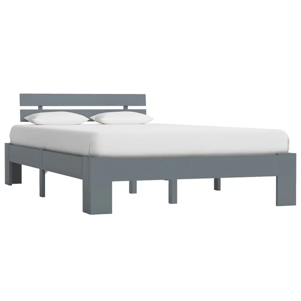 Cadre de lit sans matelas gris bois de pin massif 120x200 cm