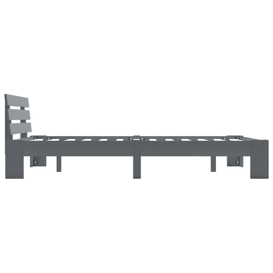 Cadre de lit sans matelas gris bois de pin massif 120x200 cm - 4