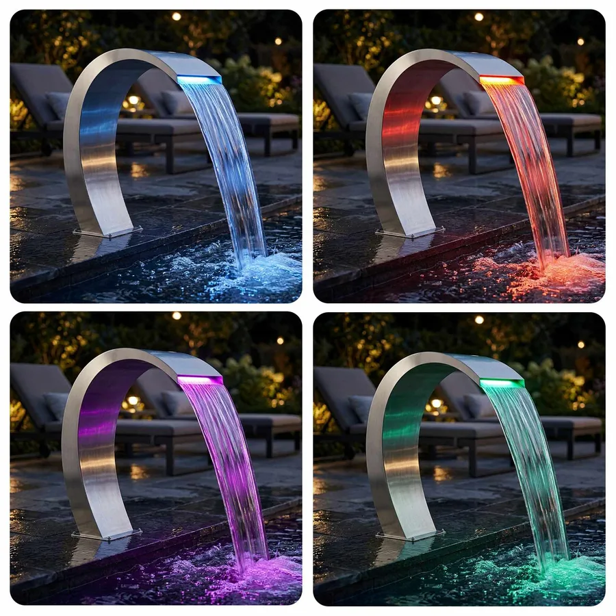 Fontaine de piscine Argenté 60 x 30 x 70 cm Acier inoxydable - 4