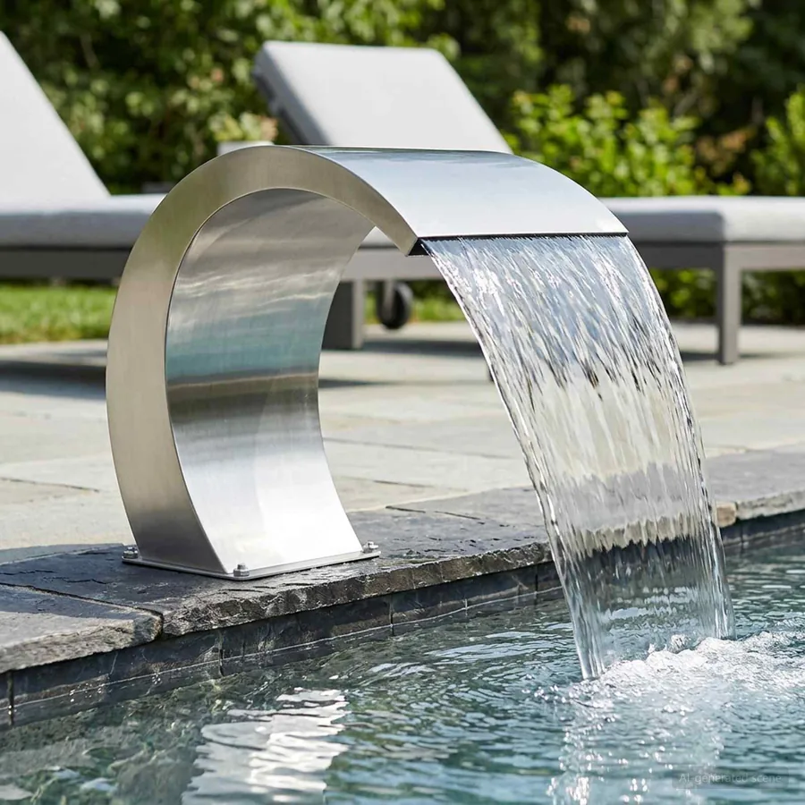 Fontaine de piscine Argenté 61 x 30 x 71 cm Acier inoxydable
