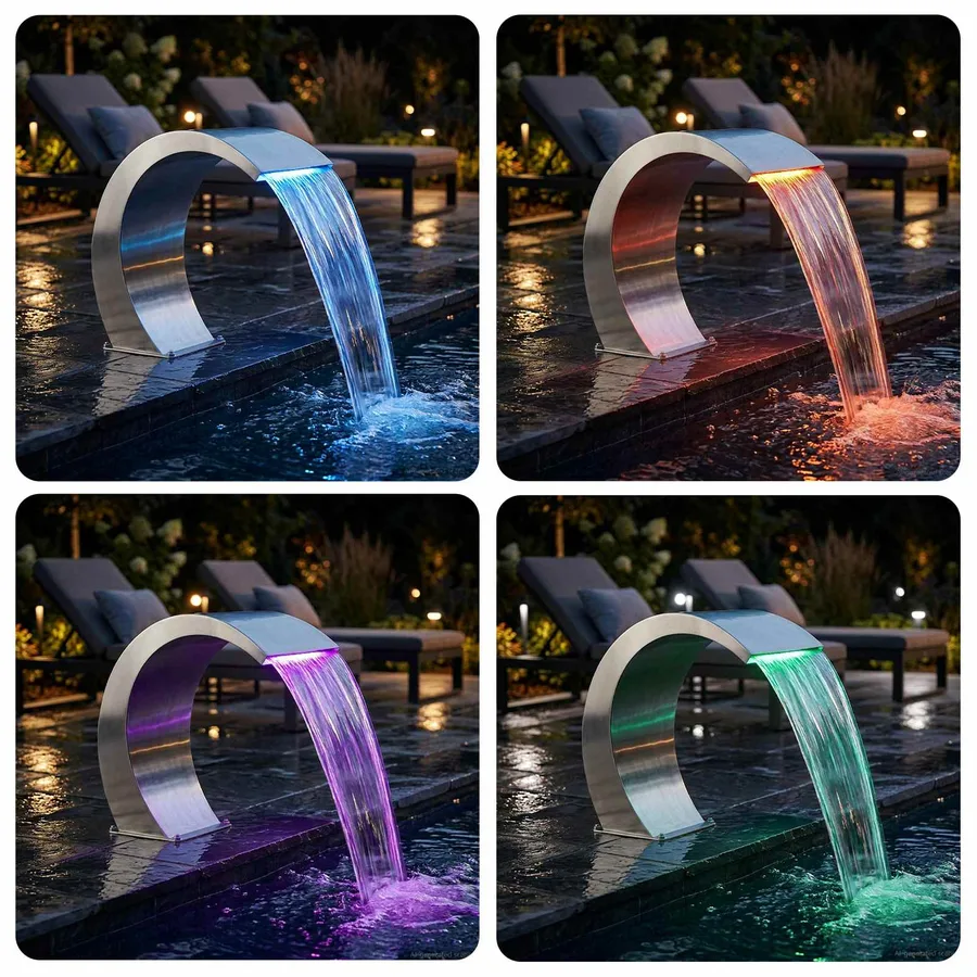 Fontaine de piscine Argenté 61 x 30 x 71 cm Acier inoxydable - 4