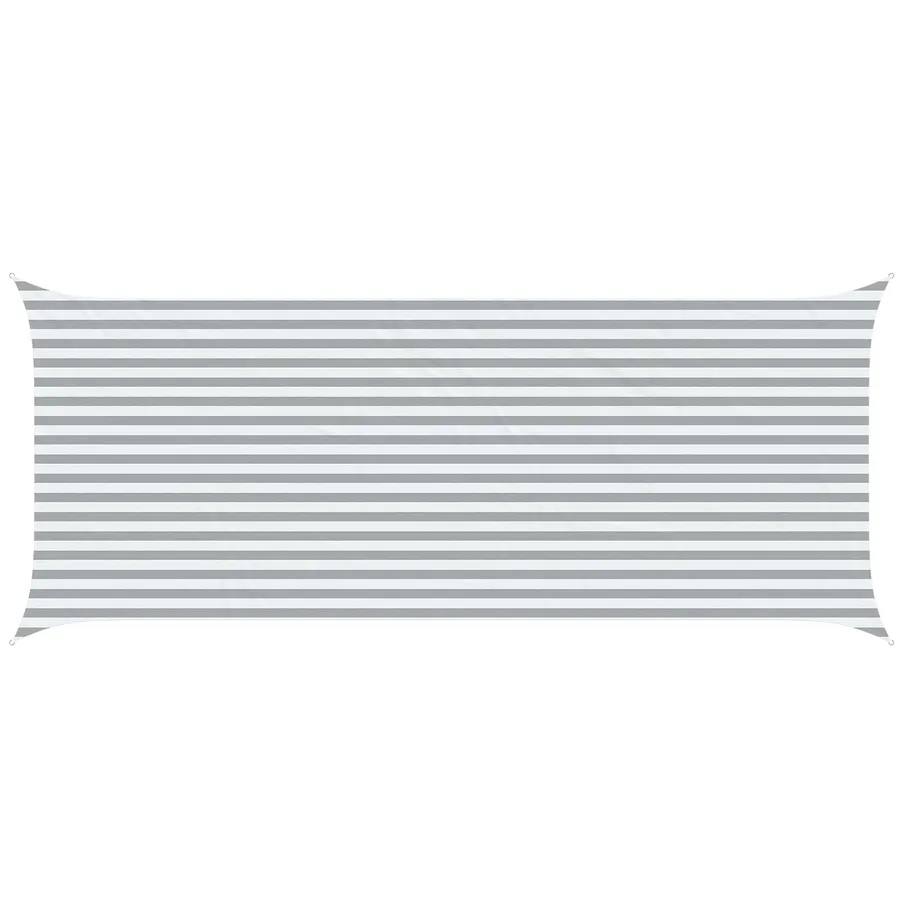 Voile d'ombre Gris clair et blanc 6 x 2,5 m - 2
