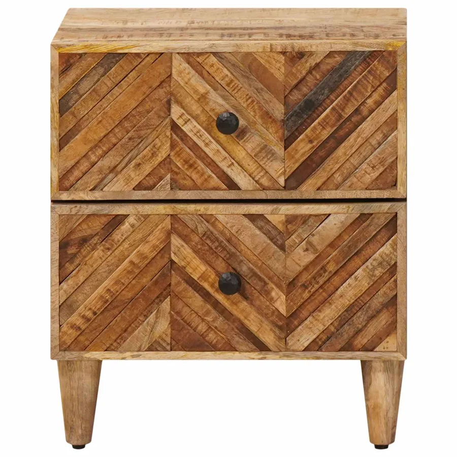 Table de chevet Marron 40 x 33,5 x 46 cm Bois de mangue massif - 3