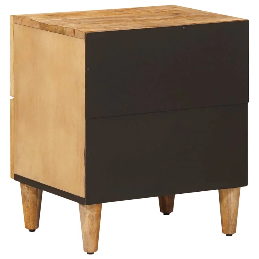 Table de chevet Marron 40 x 33,5 x 46 cm Bois de mangue massif - 5