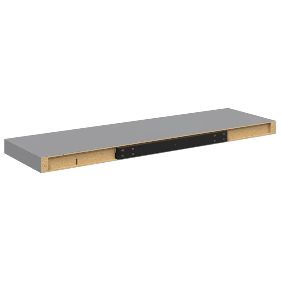 Étagères murales flottantes 4 pcs gris 80x23,5x3,8 cm MDF - 9