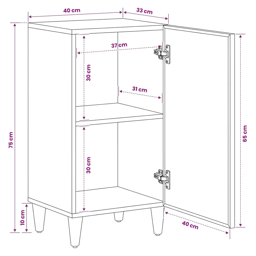 Armoires de rangement avec stockage Marron 40 x 33,5 x 75 cm - 12