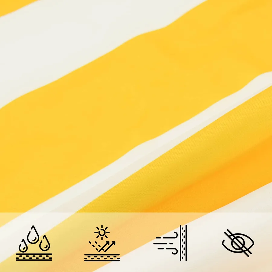 Voile d'ombre Jaune et blanc 3,6 x 3,6 x 3,6 m - 6