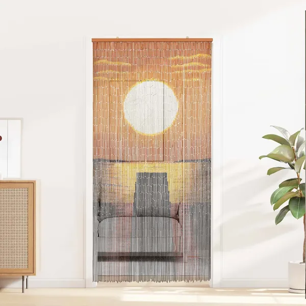 Rideau de porte anti-insectes multicolore 200 x 100 cm Bambou