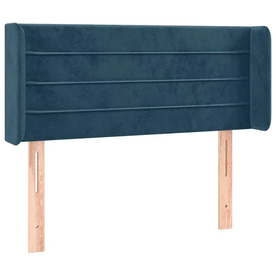 Tête de lit avec oreilles Bleu Foncé 83x16x78/88 cm Velours - 2